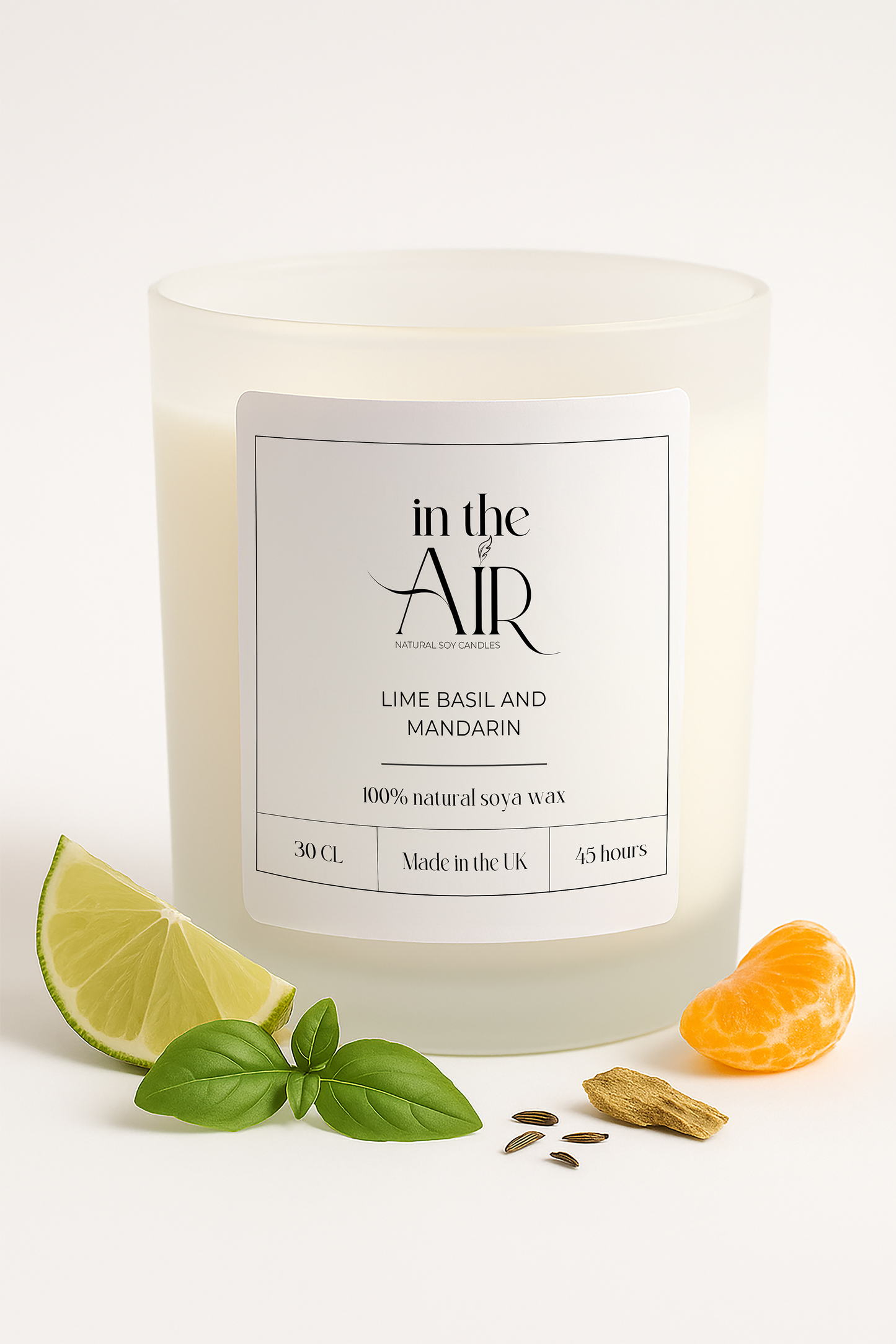 Lime Basil and Mandarin Scented Soy Candle 260g