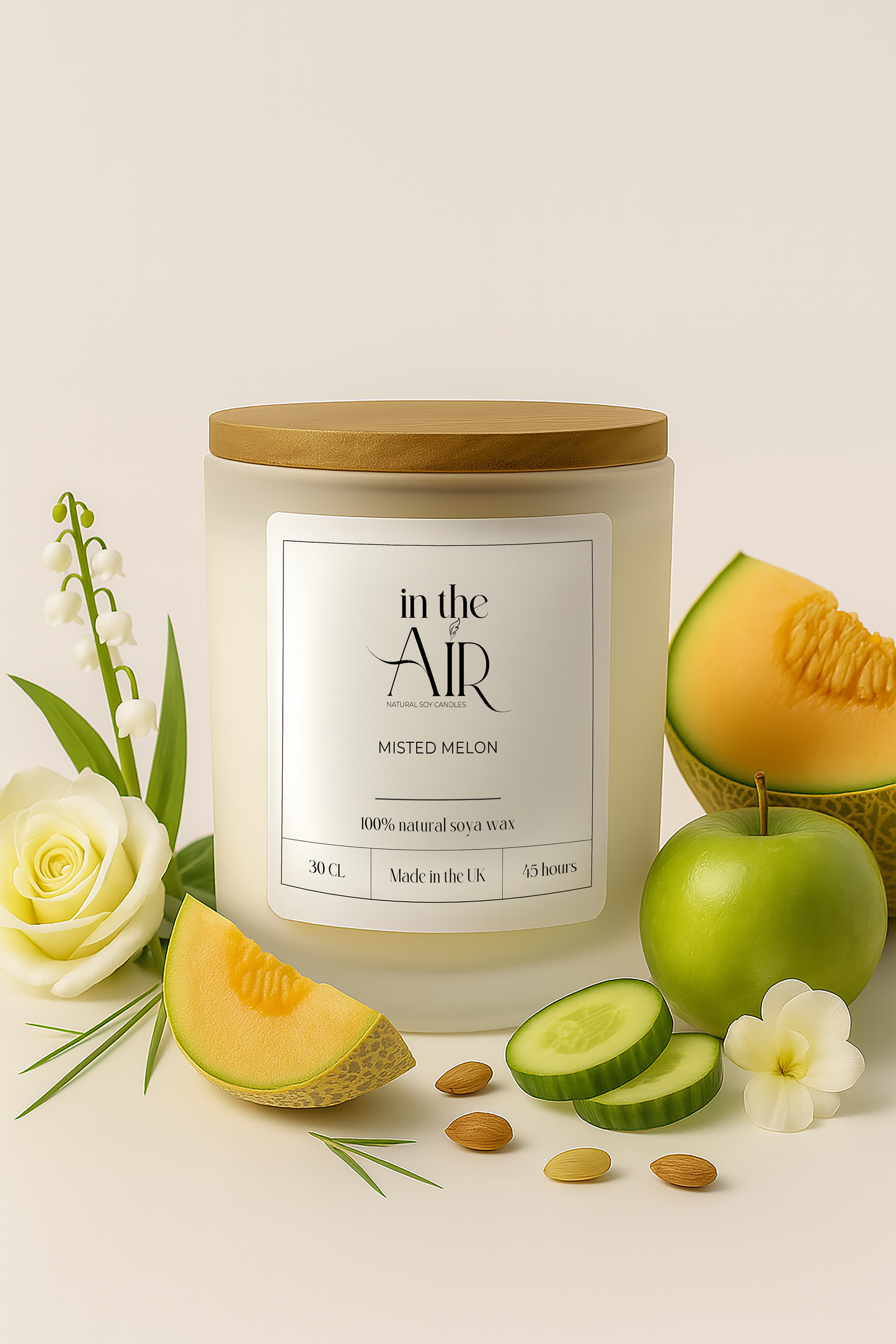 Misted Melon Scented Soy Candle 260g
