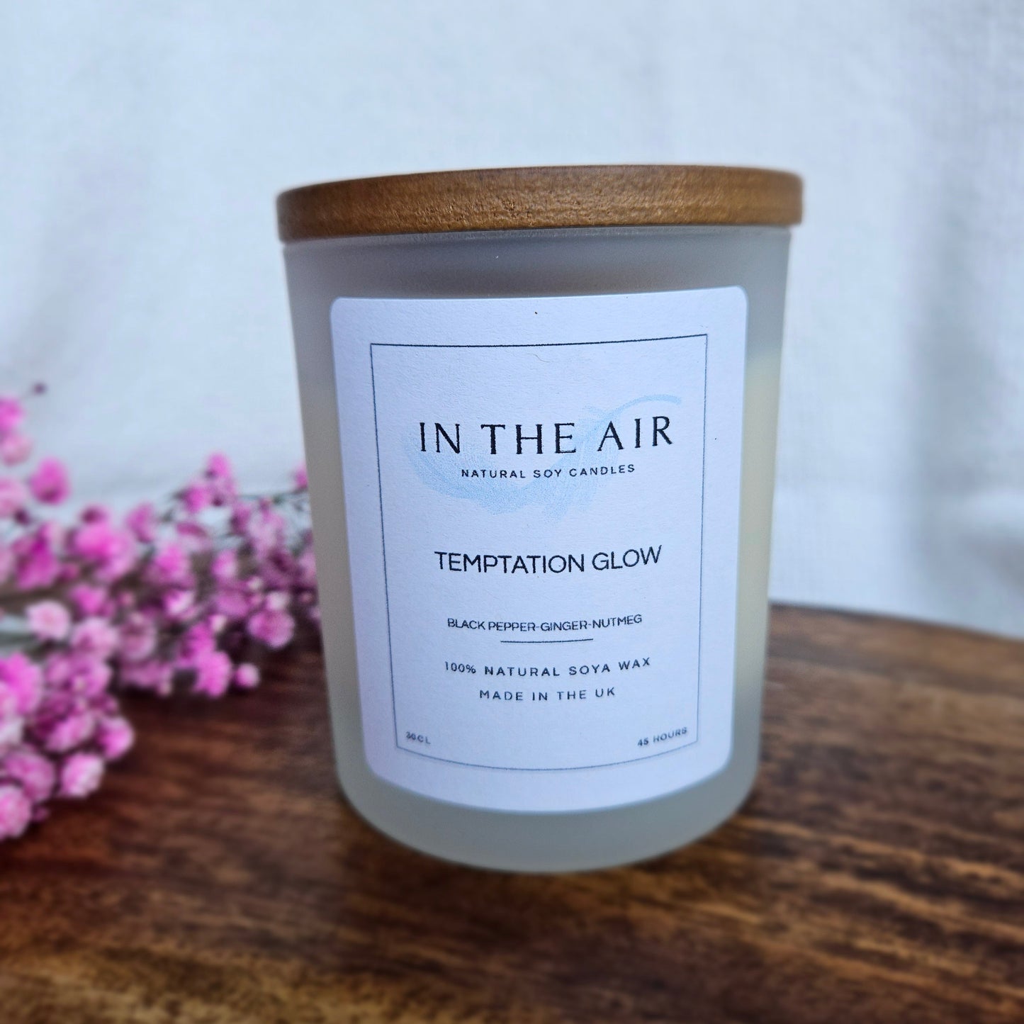 Temptation Glow Candle | Black Pepper, Ginger & Nutmeg | 100% Soy Wax | 45h Burn Time