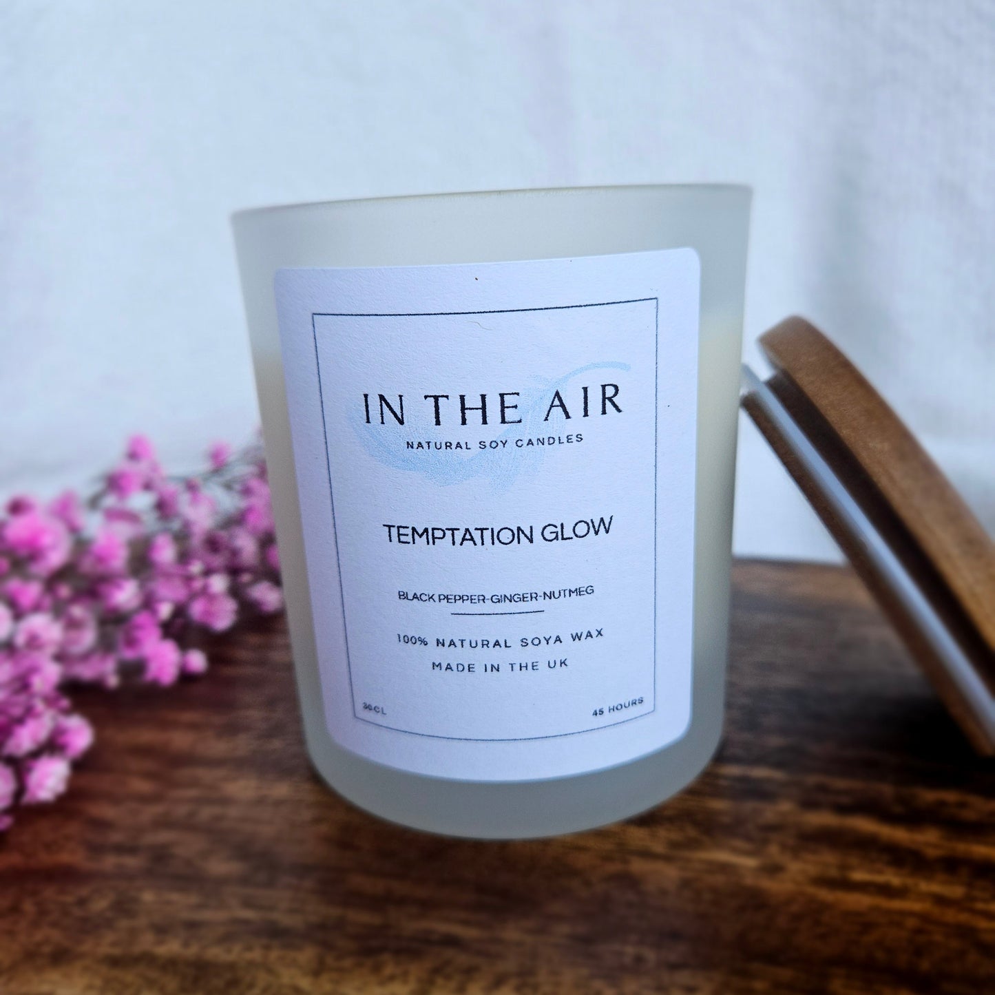 Temptation Glow Candle | Black Pepper, Ginger & Nutmeg | 100% Soy Wax | 45h Burn Time