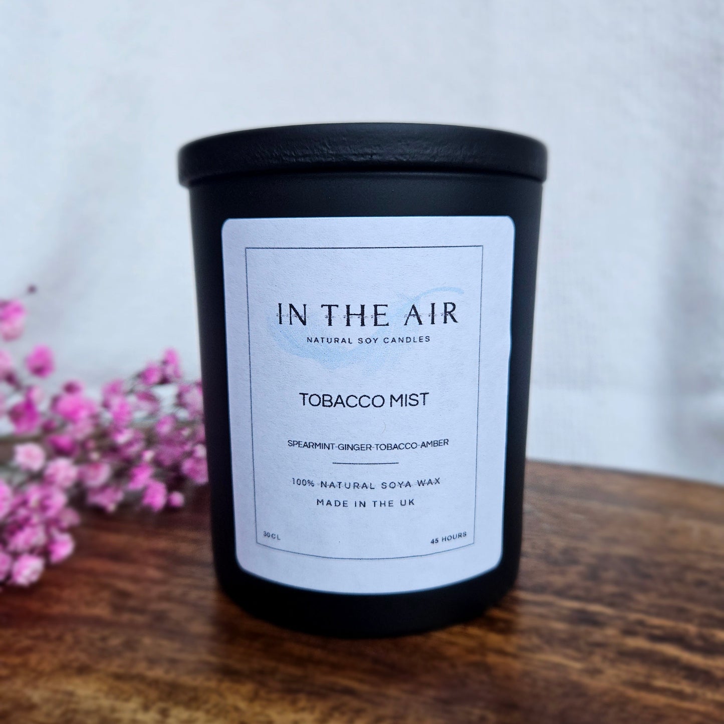 Tobacco Mist Candle | Mint, Ginger & Tobacco | 100% Soy Wax | 45h Burn Time