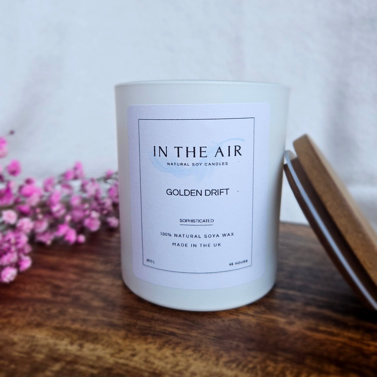 Golden Drift Candle | Bergamot, Ginger & Sandalwood | 100% Soy Wax | 45h Burn Time