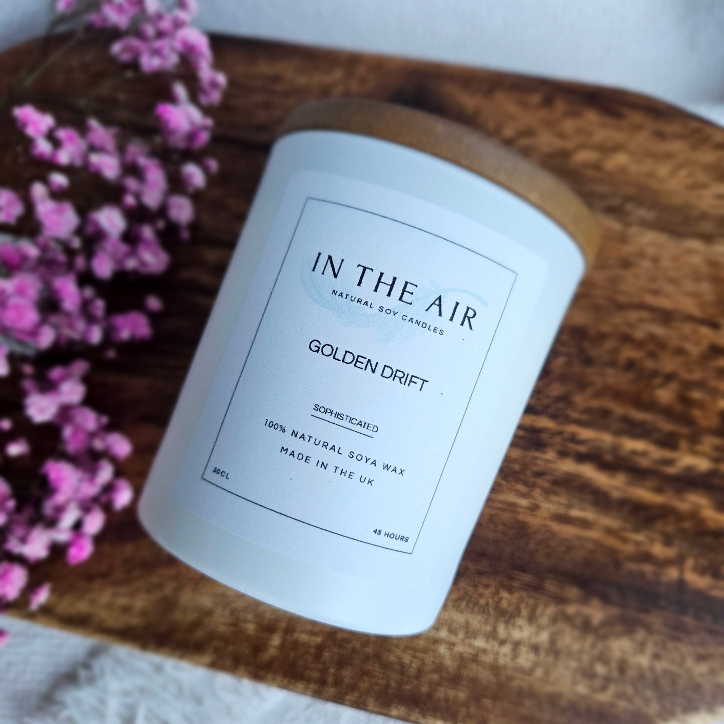 Golden Drift Candle | Bergamot, Ginger & Sandalwood | 100% Soy Wax | 45h Burn Time