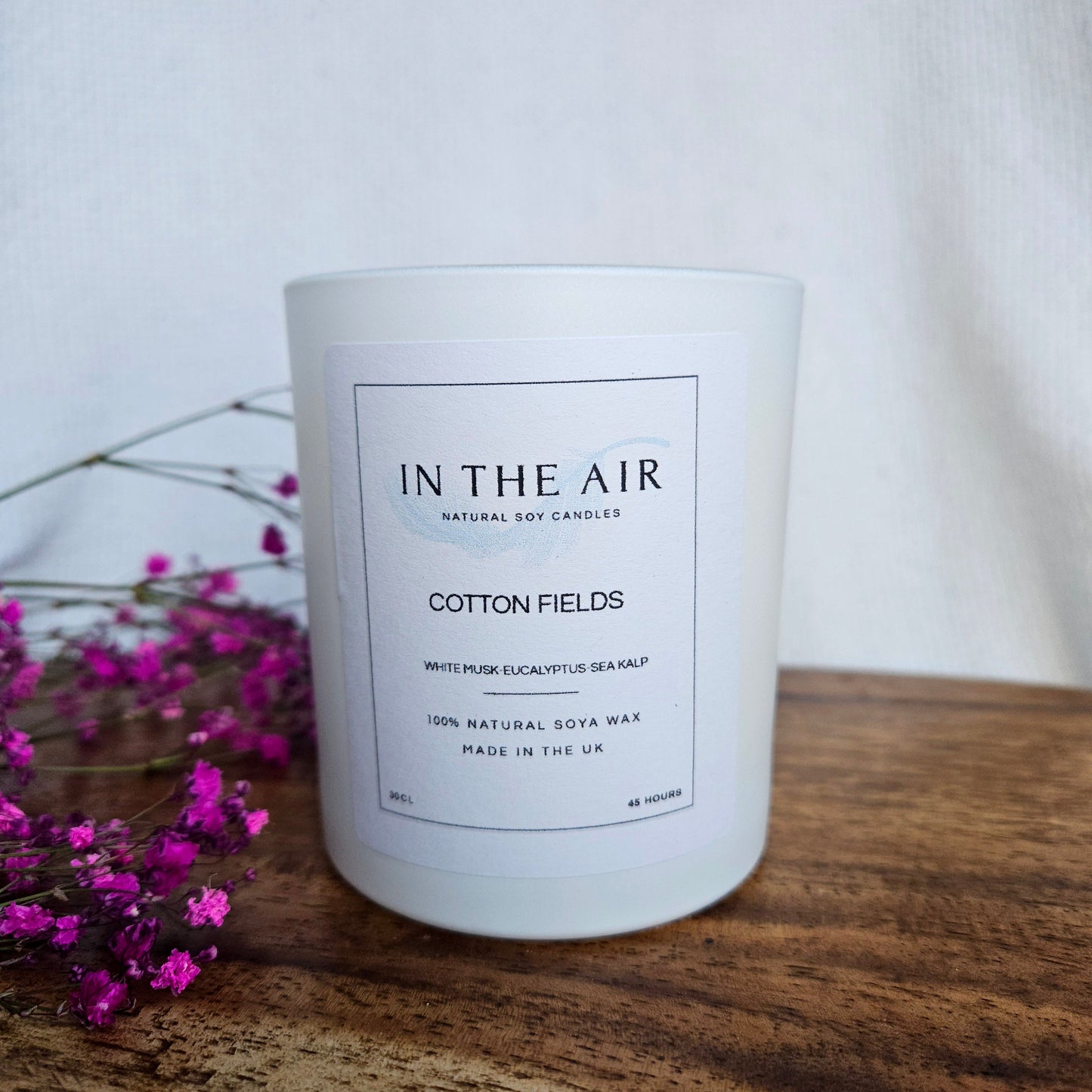 Cotton Fields Candle | Fresh, Clean & Airy | 100% Soy Wax | 45h Burn Time