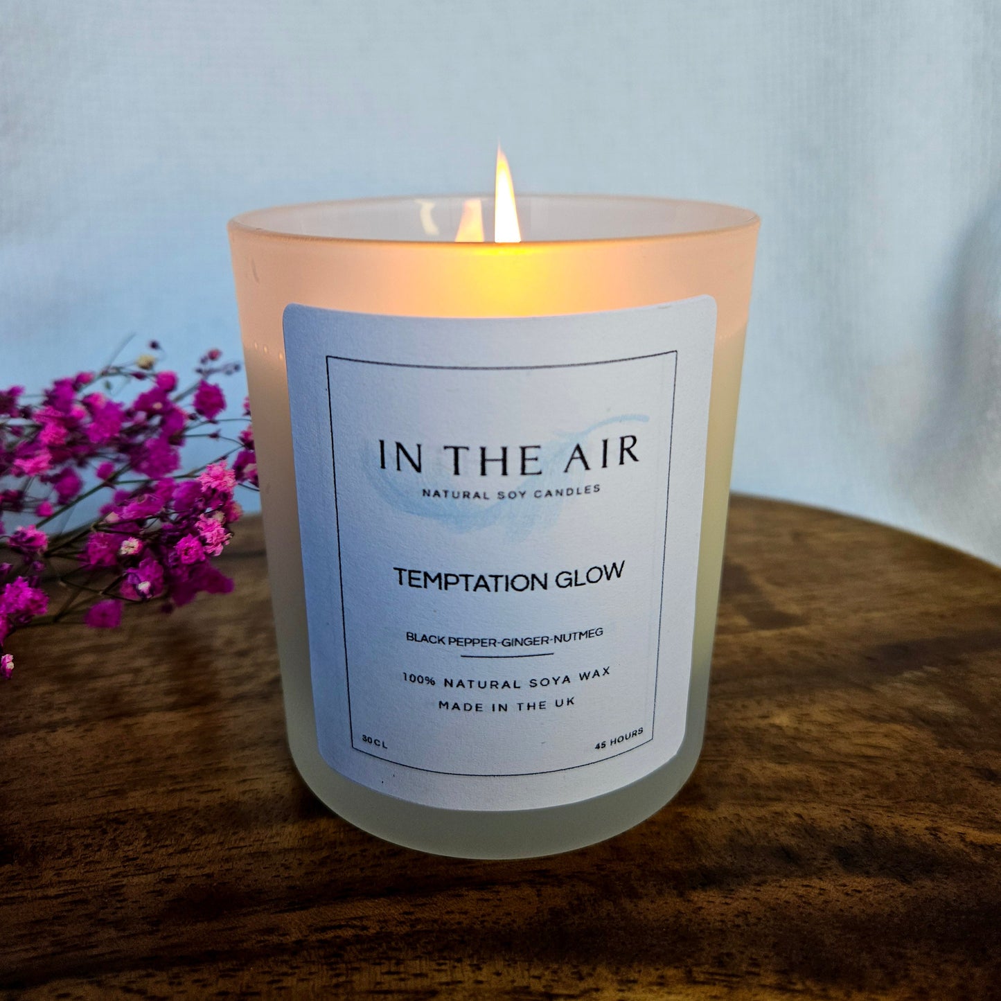Temptation Glow Candle | Black Pepper, Ginger & Nutmeg | 100% Soy Wax | 45h Burn Time