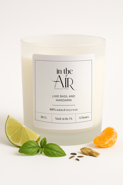 Lime Basil and Mandarin Scented Soy Candle 260g