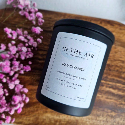 Tobacco Mist Candle | Mint, Ginger & Tobacco | 100% Soy Wax | 45h Burn Time