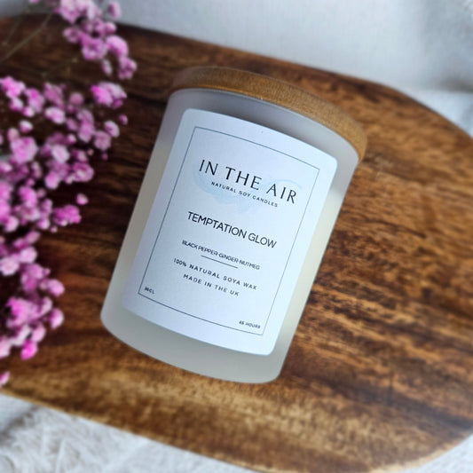 Temptation Glow Candle | Black Pepper, Ginger & Nutmeg | 100% Soy Wax | 45h Burn Time