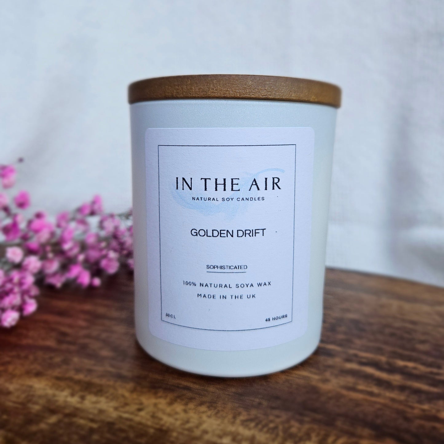 Golden Drift Candle | Bergamot, Ginger & Sandalwood | 100% Soy Wax | 45h Burn Time