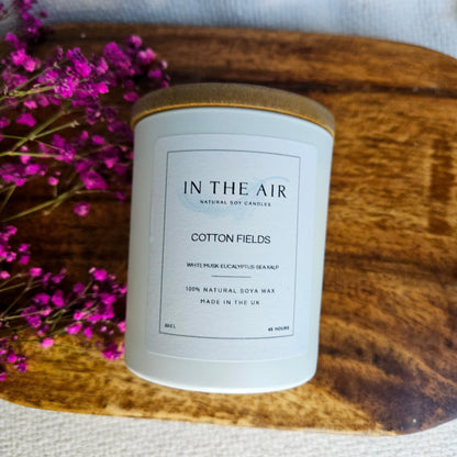 Cotton Fields Candle | Fresh, Clean & Airy | 100% Soy Wax | 45h Burn Time