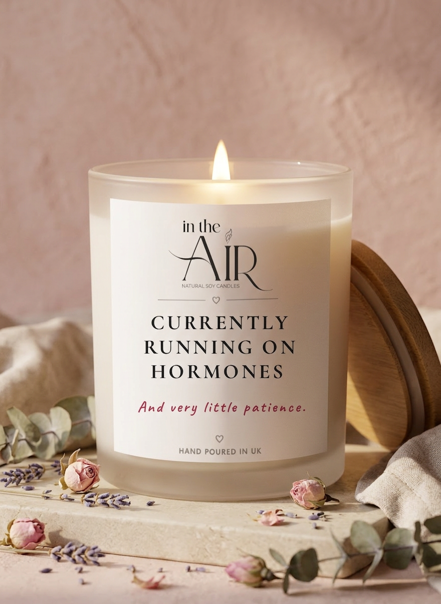 Currently Running On Hormones Candle